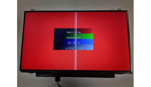 Матриця LG Display, LP140WH2 (TP)(T1), 14.0'', LCD, HD 1366x768, 30-pin, Slim, б/в, Є вертикальна полоса, подряпини, та незначний засвіт - 309560