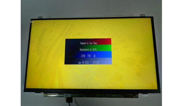 Матриця LG Display, LP140WH8 (TP)(D1), 14.0'', LCD, HD 1366x768, 30-pin, Slim, стан нової, продається в плівці, має маленький засвіт знизу (помітний на всіх кольорах фото) - 309577