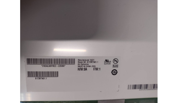 Матриця B173RTN01.1, 17.3", LED, (1600x900), HD+, б/в, має дефекти, (ФОТО) - 309584