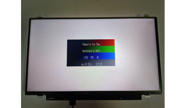 Матриця SAMSUNG, LTN140AT29, 14.0",  LED,  HD 1366x768, 30-pin, Slim, б/в, Є засвіти, помітні на всіх кольорах, присутні незначні подряпини при роботі їх не видно