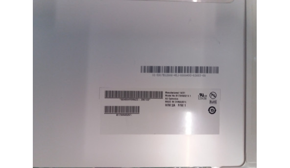 Матриця AU Optronics, B173HW02 V.1, 17.3'', LED, Full HD 1920x1080, 40-pin, Normal, б/в, Є вертикальна полоса (фото) - 309594