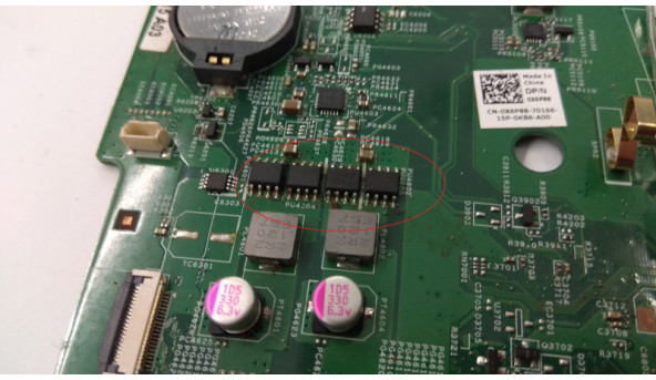 Материнська плата для ноутбука Dell Inspiron N5040, 48.4IP01.011, Б/В. Не стартує, присутні сліди корозії, та не значні сліди залиття. - 310085