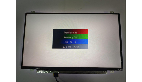 Матриця Chi Mei InnoLux,  N140BGE-E33 Rev:C1,  14.0'', LED,  HD 1366x768, 30-pin, Slim, б/в, Є засвіт, помітний на всіх кольорах