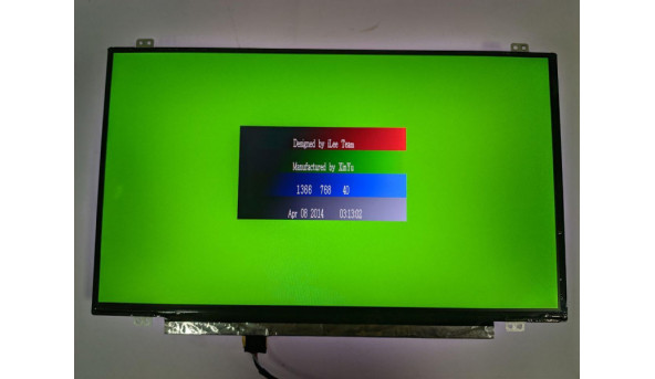 Матриця Chi Mei InnoLux, N140BGE-E33 Rev:C1, 14.0'', LED, HD 1366x768, 30-pin, Slim, б/в, Є засвіт, помітний на всіх кольорах - 310192