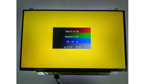 Матриця Chi Mei InnoLux, N140BGE-E33 Rev:C1, 14.0'', LED, HD 1366x768, 30-pin, Slim, б/в, Є засвіт, помітний на всіх кольорах - 310192