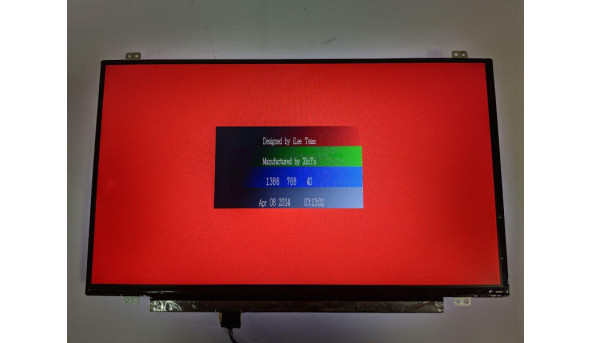 Матриця Chi Mei InnoLux, N140BGE-E33 Rev:C1, 14.0'', LED, HD 1366x768, 30-pin, Slim, б/в, Є засвіт, помітний на всіх кольорах - 310192