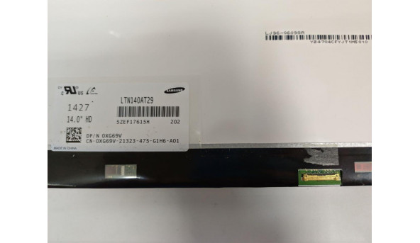 Матриця SAMSUNG, LTN140AT29, 14.1", LED, HD 1366x768, 30-pin, Slim, б/в, Є засвіти, помітні на всіх кольорах, час від часу появляється полоска і зникає - 310232