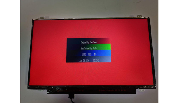 Матриця  AU Optronics,  B140XTN03.3,  14.0'', LED,  HD 1366x768, 30-pin, Slim, б/в, Є два засвіти, помітні на всіх кольорах