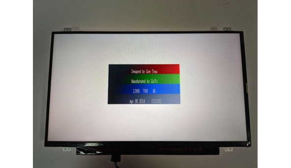 Матриця  AU Optronics,  B140XTN03.3,  14.0'', LED,  HD 1366x768, 30-pin, Slim, б/в, Є декілька засвітів, з правого та лівого боків є подряпини, помітні на всіх кольорах