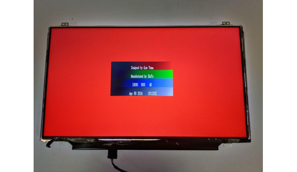 Матриця LG Display,  LP140WD2 (TP)(B1),  14.0'', LED,  HD+ 1600x900, 30-pin, Slim, б/в, Має мінімальні подряпини, які на роботу не впливають, Є засвіти які сильно не помітні, є чорна плямка, на білому фоні помітний дефект у вигляді вісімки, по бокам відсу