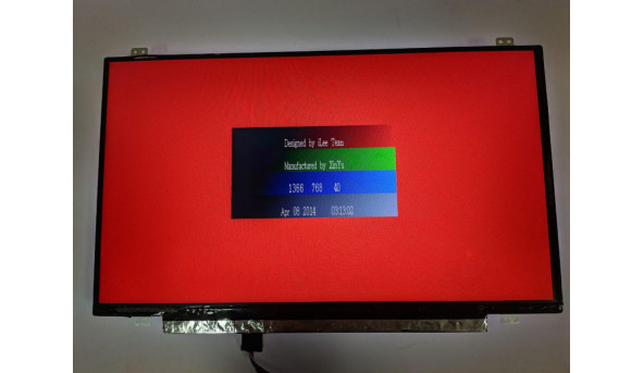 Матриця Chi Mei InnoLux,  N140BGE-E33 Rev:C1,  14.0'', LED,  HD 1366x768, 30-pin, Slim, б/в, Є засвіт, помітний на всіх кольорах, присутні подряпини помітні при роботі