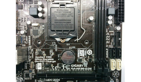 Материнська плата для ПК Gigabyte GA-H81M-D2W, Socket 1150, робоча, б/в - 310725