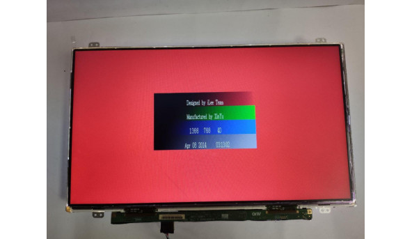 Матриця  AU Optronics,  B140XTN02.A,  14.0'', LCD,  HD 1366x768, 30-pin, Slim, б/в, Є подряпина помітна на всіх кольорах (фото), та засвіти