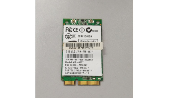 Адаптер WI-FI MS-6877 знятий з ноутбука Hasee q130b, EJI10, 76G096877, б/у