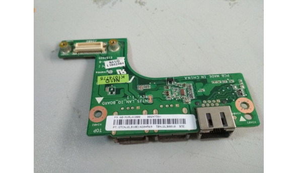 Плата з роз'ємами USB та Ethernet, для ноутбука Asus N73S, X7BS, 60-n1rla1000, б/в - 312202