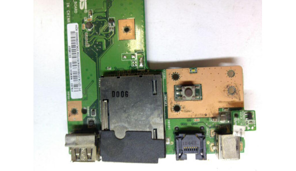 Плата з роз'ємами UBS, CardRead, Ethernet і живлення для ноутбука Asus A52J, D02K52JU, Б/В - 312272