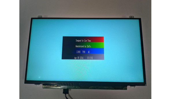 Матриця LG Display, LP140WH8 (TP)(D2), 14.0'', LED, HD 1366x768, 30-pin, Slim, б/в, Є засвіти помітні на всіх кольорах, є подряпина, на роботу не впливає - 312409