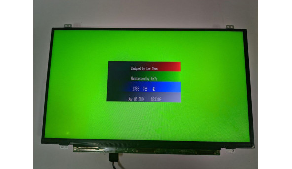 Матриця LG Display, LP140WH8 (TP)(D2), 14.0'', LED, HD 1366x768, 30-pin, Slim, б/в, Є засвіти помітні на всіх кольорах, є подряпина, на роботу не впливає - 312409