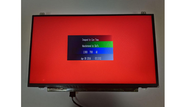 Матриця LG Display,  LP140WH8 (TP)(D2),  14.0'', LED,  HD 1366x768, 30-pin, Slim, б/в, Є засвіти помітні на всіх кольорах, є подряпина, на роботу не впливає