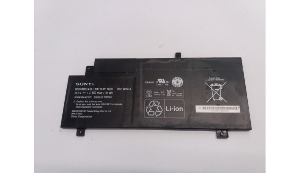 Батарея, акумулятор для ноутбука  Sony SVF, SVF15AA1QM, 11.1V, 3650mAh, VGP-BPS34, Б/В, Протестована, робоча.