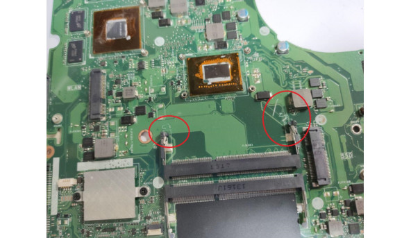 Материнська плата для ноутбука Asus A56CB-XO466H, 15.6", 60NB0150, 69N0PAM1BA01, Б/В.  Має впаяний процесор  Intel Core I5-3337U, SR0XL, Є впаяне відео nVidia GeForce GT740M, N14P-GE-0P-A2.
