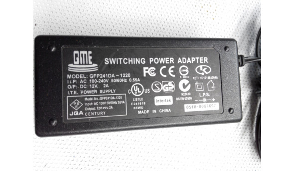 Блок живлення GME GFP241DA-1220, 12V 2A, б/в. - 312775