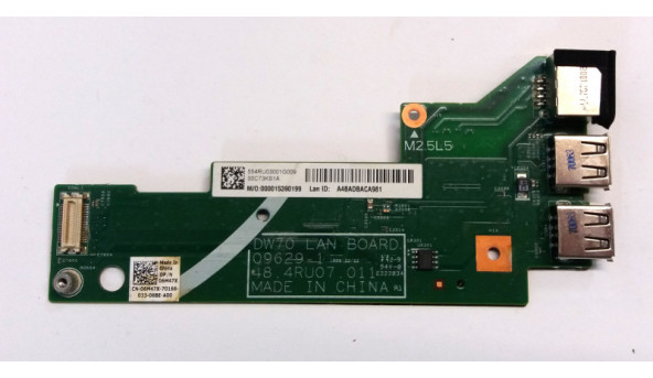 Додаткова плата, USB роз'єм та RJ-45 для ноутбука Dell Vostro 3700, 48.4RU07.011, Б/В, в хорошому стані без пошкоджень.