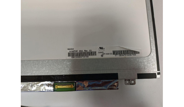 Матриця INNOLUX, N140FGE-E32 Rev:C2, 14.0'', LED, HD+ 1600x900, 30-pin, Slim, б/в, Має ледь помітні три засвіти, помітні при всіх кольорах, та присутні подряпини, видно при роботі - 313252