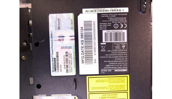 Нижня частина корпусу для ноутбука Medion Akoya WIM2180 MD 96630, 39.4W601.021A01, Б/В. - 313490