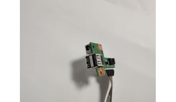 Плата з роз'ємами USB, Роз'єм живлення, та Кнопка включення, для ноутбука Medion Akoya E6224, MD98630, P6630, MD98560, 55.4GU04.001.В хорошому стані.Потрібна заміна роз'єма живлення. - 313556