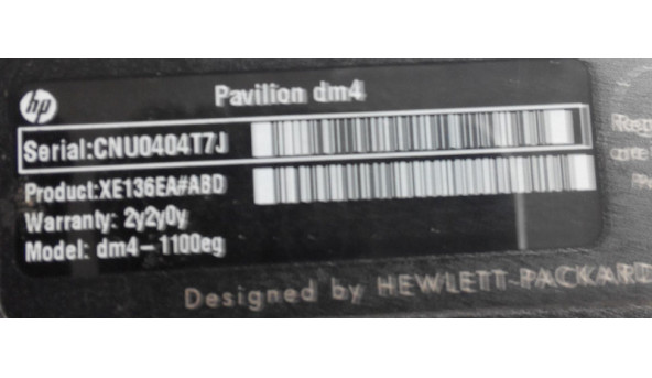 Нижня частина корпуса для ноутбука HP Pavilion dm4-1100eg, HP Pavilion dm4-1000 Series, xe136ea, б/в. - 313703