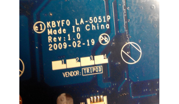 Материнська плата Packard Bell EasyNote LJ71, KBYF0 LA-5051P Rev:1.0, немає зображення, б/в.