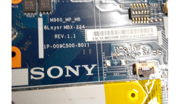 Материнська плата для ноутбука sony vaio VPCEA4M1R, pcg-61211v, 1P-009C500-8011, M960_MP_MB 8layer MBX-224 rev 1.1, не тестована, б/в. - 313913