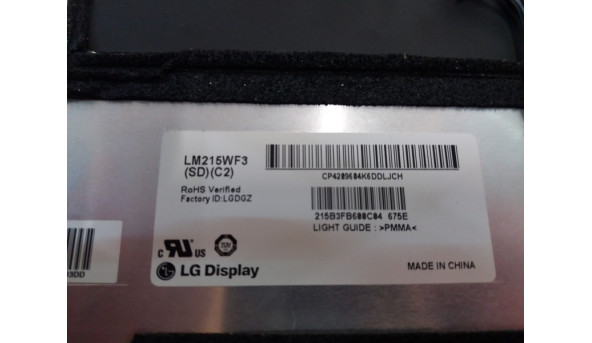 Матриця для Apple iMac A1311, LG, LM215WF3SDC2, 21,5", Б/В, у хорошому стані, без пошкоджень.