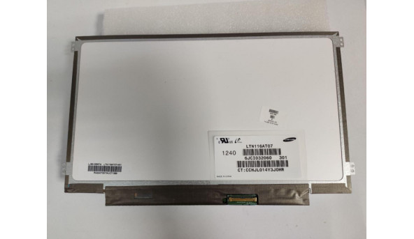 Матриця Samsung, LTN116AT07, 11.6, WideScreen, LED, HD 1366x768, 40 pin, б/в, Має дефекти зображення. на деяких кольорах сніжить - 314156