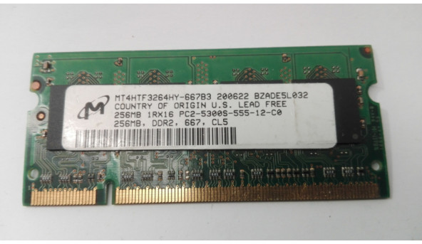 Оперативна память DDR2, 667 МГц, 256 Mб, 5300S, SODIMM, б/в