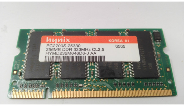 Оперативна память DDR, 333, МГц, 256 Мб, 2700S, SODIMM, Б/В