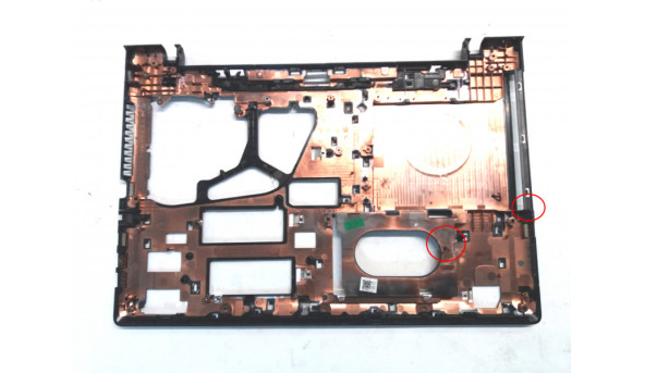 Нижня частина корпуса для ноутбука Lenovo G50, G50-30, 15.6", AP0TH000800, Б/В. всі кріплення цілі, має пошкодження біля CD та HDD (фото) - 314381