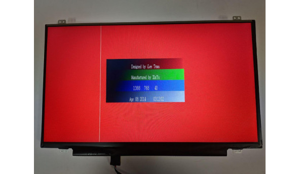Матриця  LG Display,  LP140WH2 (TP)(T2),  14.0'', LED,  HD 1366x768, 30-pin, Slim, б/в,  Є вертикальна полоса та один засвіт