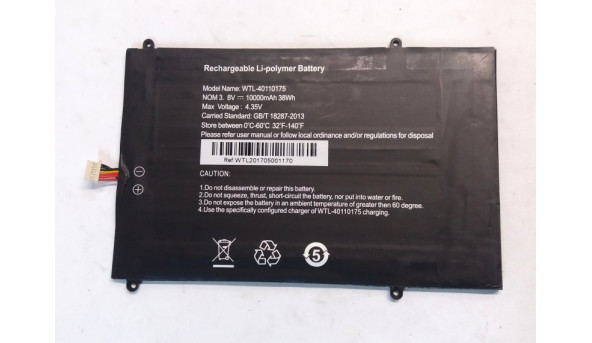 Батарея для ноутбука Pine Pinebook, 14", WTL-40110175, 3.8V, 10000mAh, Б/В, Не тестована.