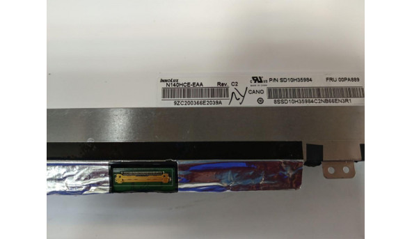 Матриця InnoLux, N140HCE-EAA Rev:C2, 14.0'', LED, FHD 1920x1080, IPS, 30-pin, Slim, б/в, Має маленький засвіт, ледь помітний при роботі, знизу відсутня плівка - 314662