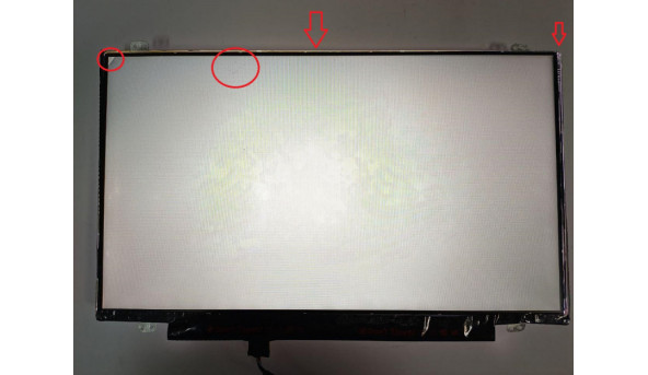 Матриця AU Optronics, B140XTN02.A, 14.0'', LED, HD 1366x768, 30-pin, Slim, б/в, Є подряпини які помітні при роботі (фото), присутні засвіти, відсутня стрічка з правого боку та з верху - 314668