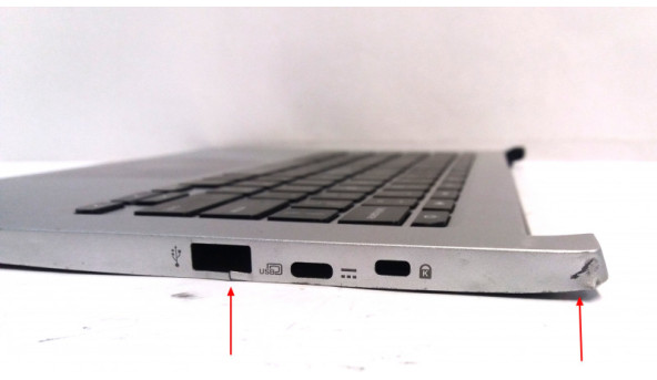 Середня частина корпуса для ноутбука Acer Chromebook 14 cb514-1h, JTE49ZAHB. Б/В. Всі кріплення цілі, має пошкодження. Клавіатура не робоча. - 314746