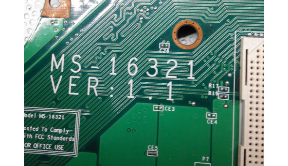 Материнська плата для ноутбука MSI MEGA BOOK M670, MS-16321 VER: 1.1, не тестована, Б/В. - 314866