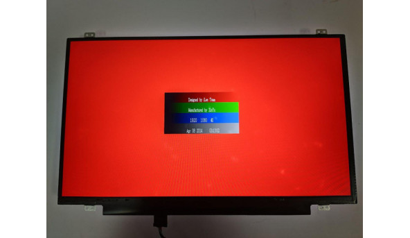 Матриця LG Display,  LP140WF6 (SP)(B3),  14.0'', LED,  FHD 1920x1080, IPS, 30-pin, Slim, б/в, Має засвіти які помітно при роботі, та є ледь помітні  сліди від клавіатури, на роботу не впливають