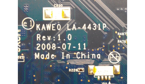 Материнська плата для ноутбука Acer E-Machines E520, E720, KAWE0 LA-4431P REV. 1.0, не робоча, б/в. - 315075