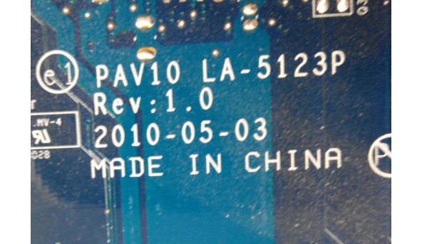 Материнська плата для ноутбука Toshiba Nb250-108, nb250 series, pav10 la-5123p rev 1.0, не тестована, б/в. - 315187
