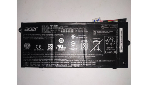 Батарея, акумулятор для ноутбука Acer AP13J4K, 11.4, 3920mAh, 45Wh, Б/В.