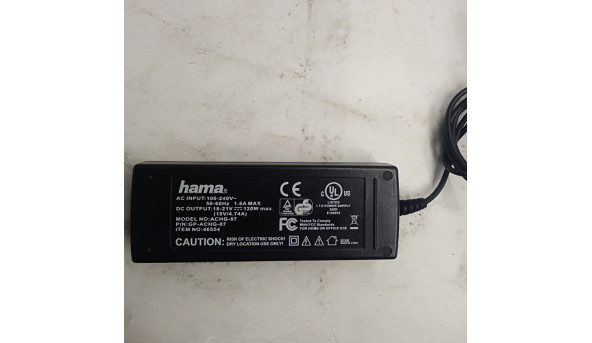 Універсальна  зарядка  для ноутбука  HAMA, gp-achg-07, 120W, 18/21V, 4.74A, 100-240V, 50-60Hz, Оригінал