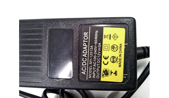 Зарядка для ноутбука AC/DC Adapter MY-12513A, 12.0V, 5A, Б/В